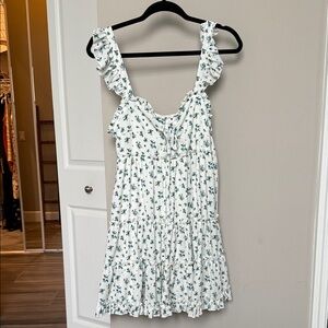 Altar'd State White and Green Floral Dress